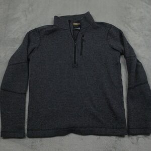 Smartwool Sweater Mens Medium Gray 1/4 Zip Pullover Outdoor Wool Blend